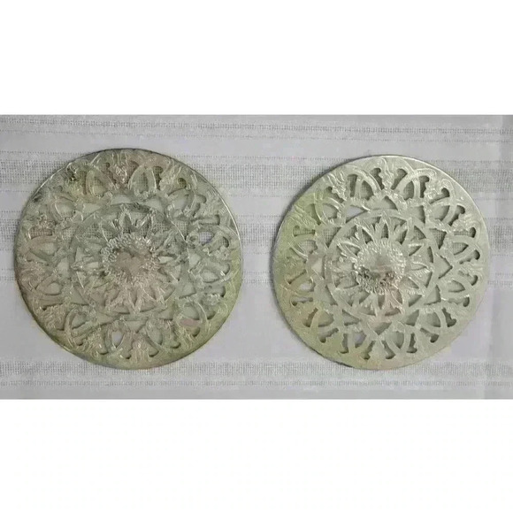 Pair of Silver Plated Ornate Trivets - Picture 2 of 4